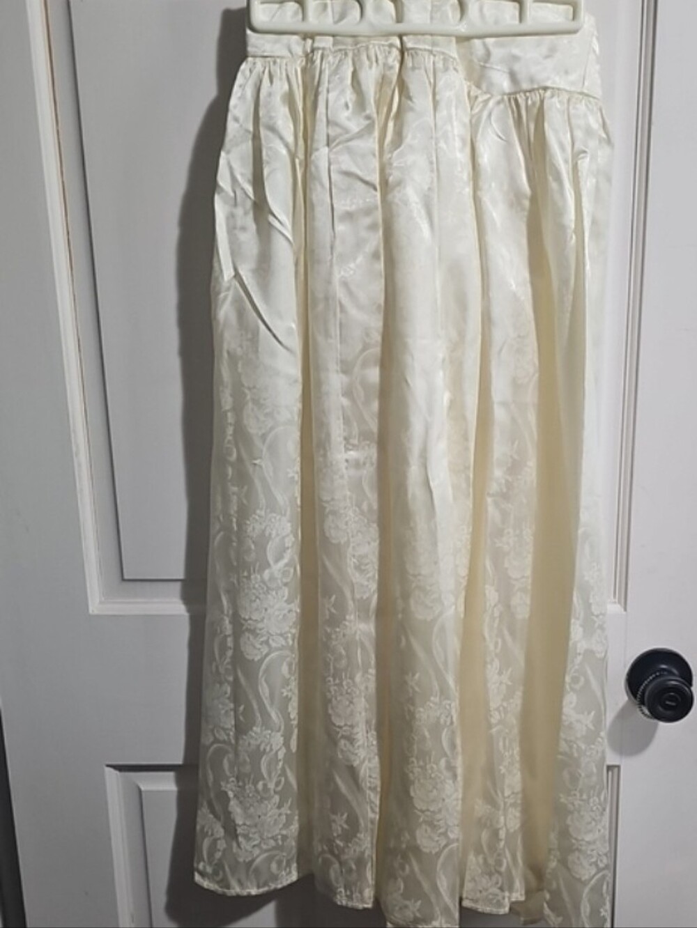 Jessica McClintock Cream Floral Jacquard Maxi Skirt